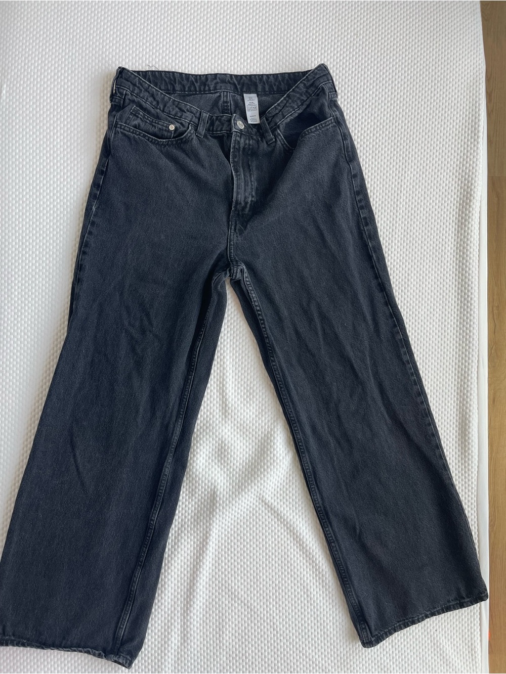 High-Rise Black Women's Jeans — Wide Straight Leg